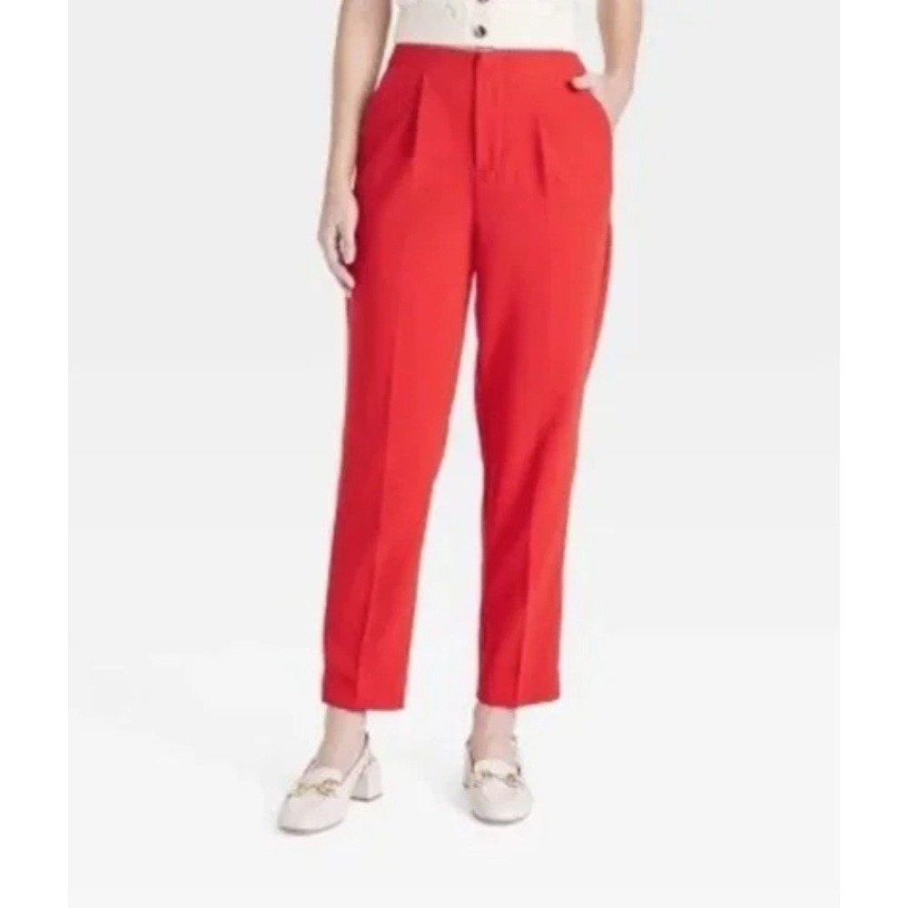 NEW A New‎ Day's Highest Rise Tapered Leg Trouser Red Size 10
